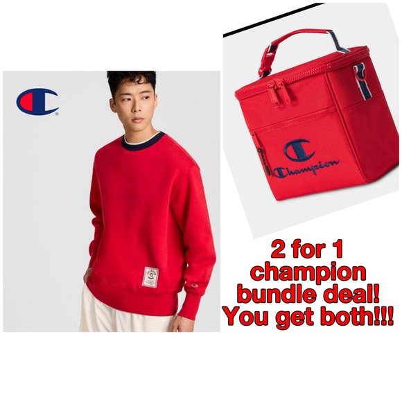 Champion Other - NWOT champion Men's Sweatshirt WITH match insulated lunchbox Size L. Bundle!!